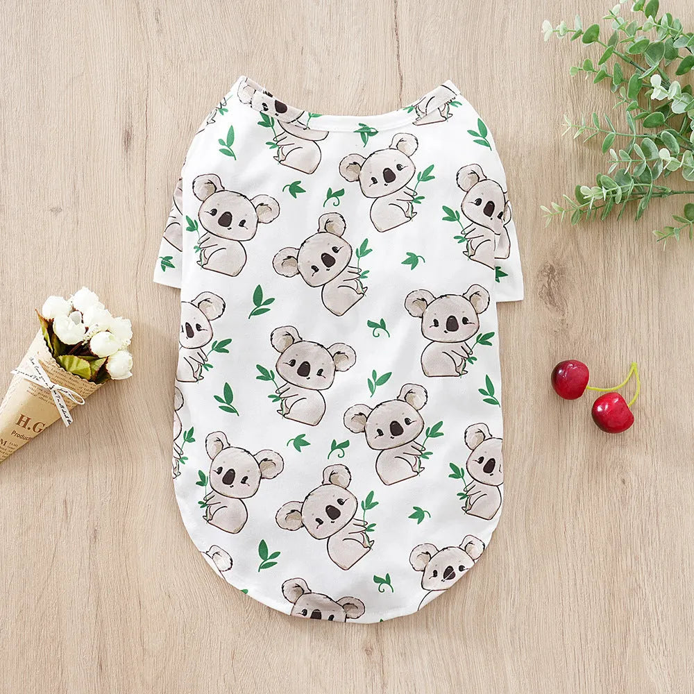Full printed small dog t-shirt for spring and autumn in colourful patterns with size options S to XXL