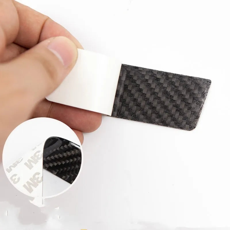 Carbon fibre door handle stickers for Tesla Model S with adhesive drip texture