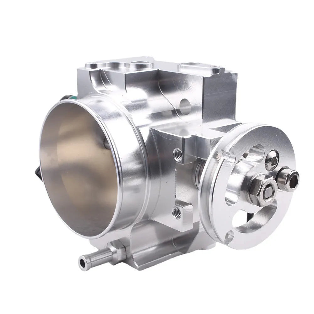 Aluminium alloy throttle body for Honda K20A engine with 70mm bore in black or silver finish.