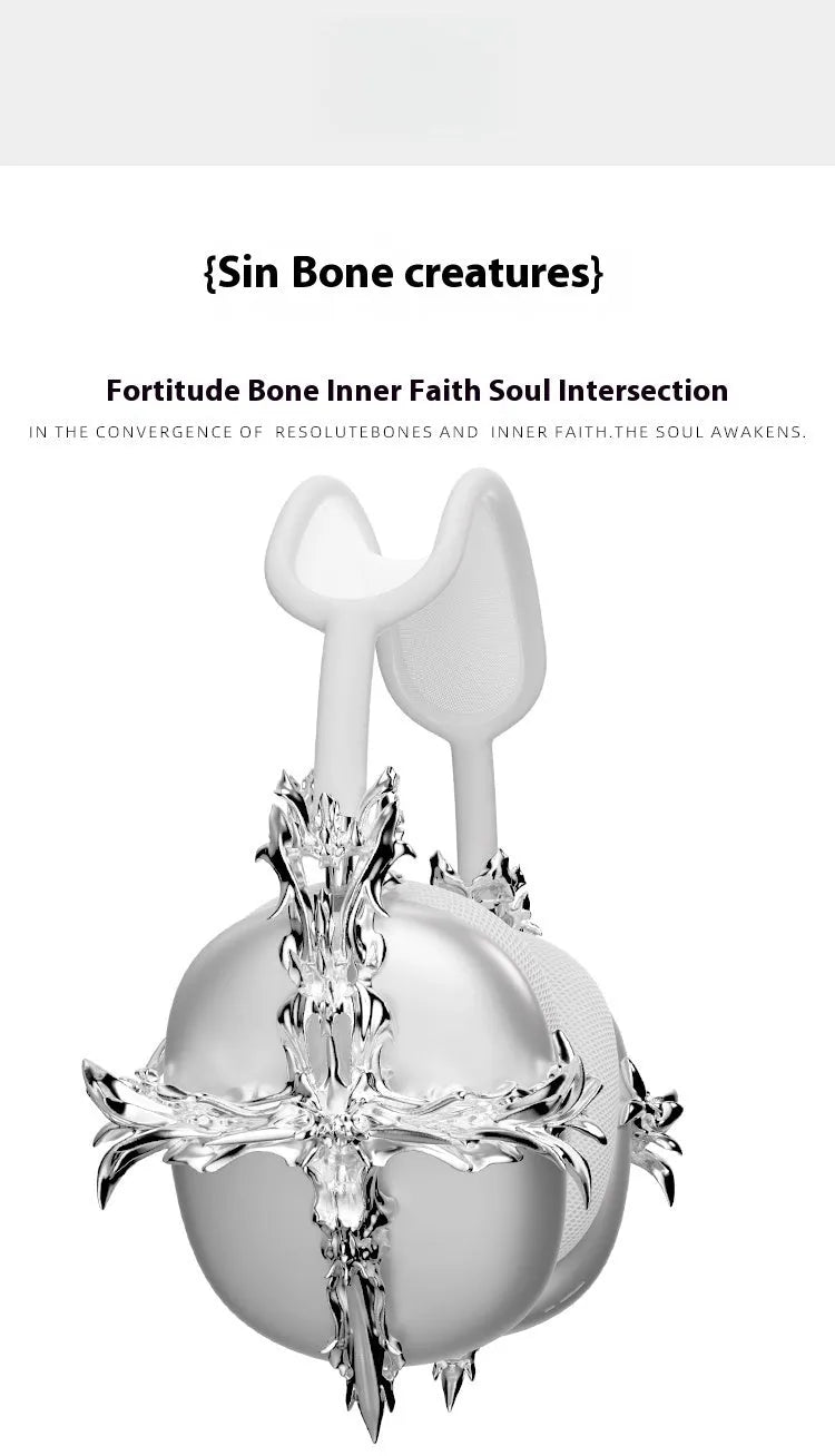 Gothic cross design resin headphone covers for Apple AirPods Max in hard case