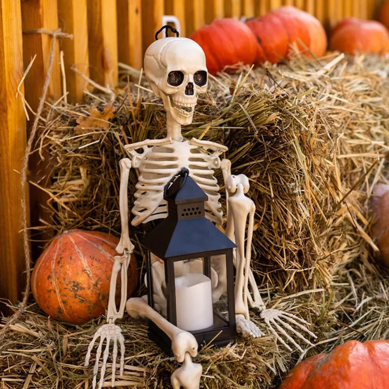 90cm tall movable joint Halloween skeleton model with plastic construction for outdoor decoration