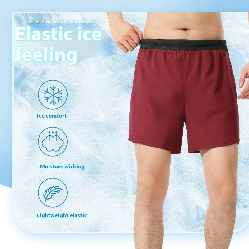 Men's solid colour polyester basketball shorts with low waist design