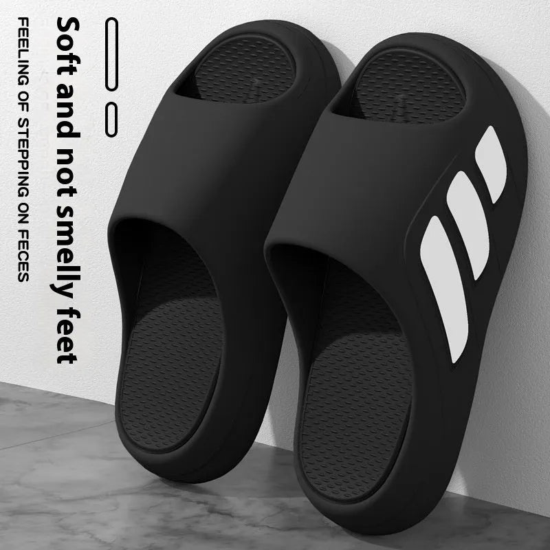 EVA platform slippers with injection moulded soles and letter detail in multiple colour options