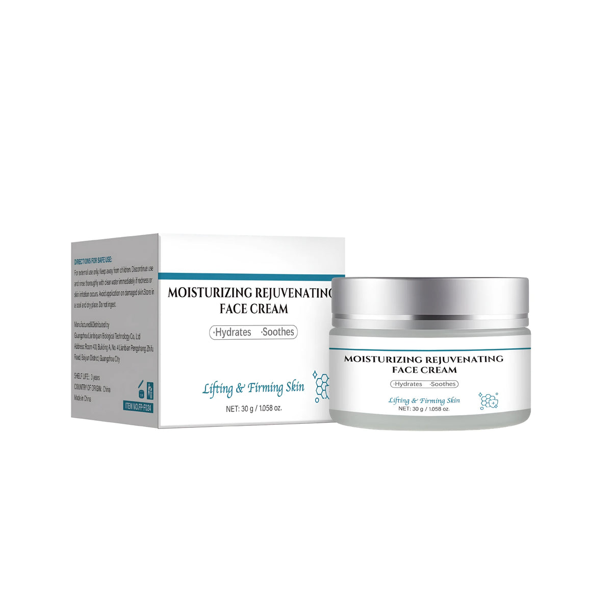 FP-F024 30g anti-aging cream jar for facial fine lines and firmness