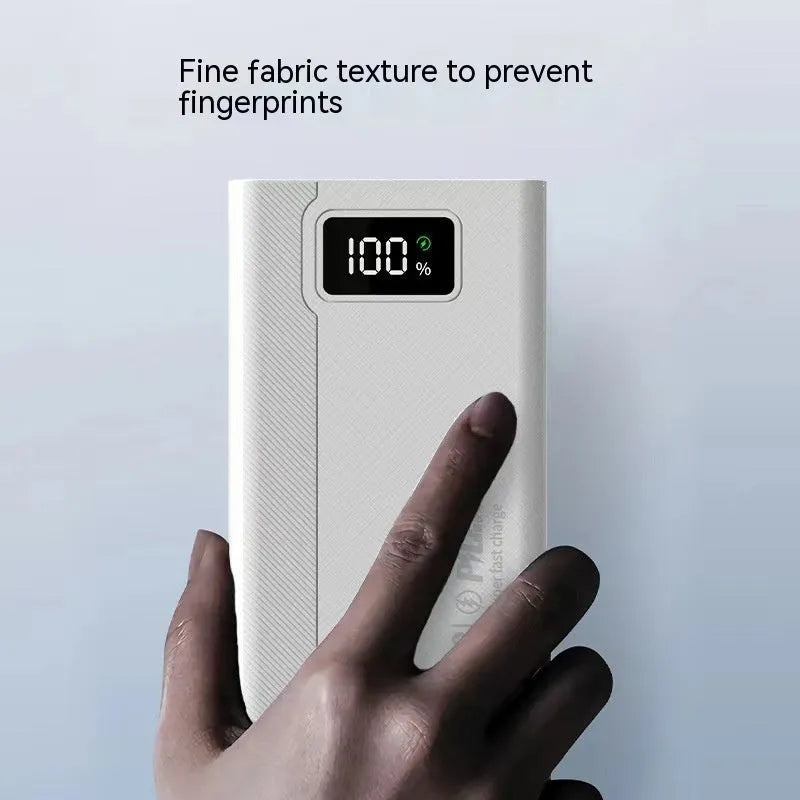 Black and white large capacity plastic power bank with fast charging