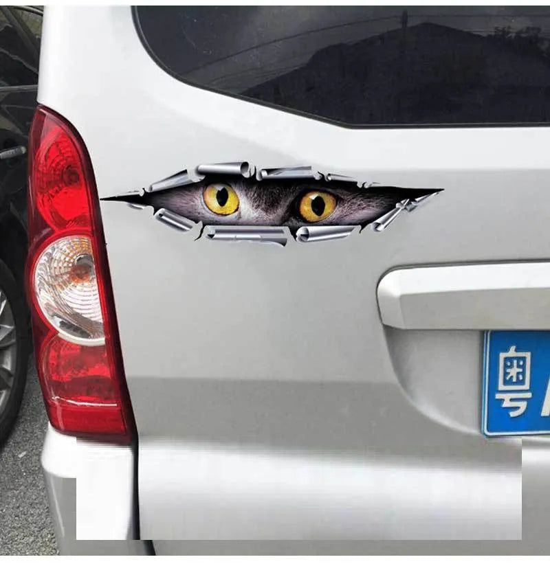 Tiger Eye Eagle Eye 3D car bumper sticker measuring 35cm on vehicle door