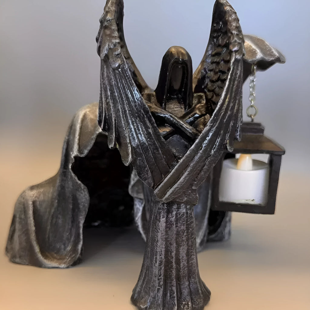 Dark Angel resin statue ornament measuring 6.5×5×17 cm with solid construction