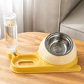 Elevated pet food bowl with automatic water dispenser in food-grade BPA-free materials