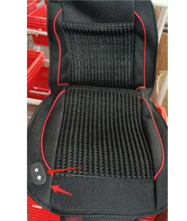 Car ventilation massage seat cushion in black colour measuring 60x60cm