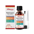30ml bottle of nail care solution with tea tree oil and a nail file on a white background