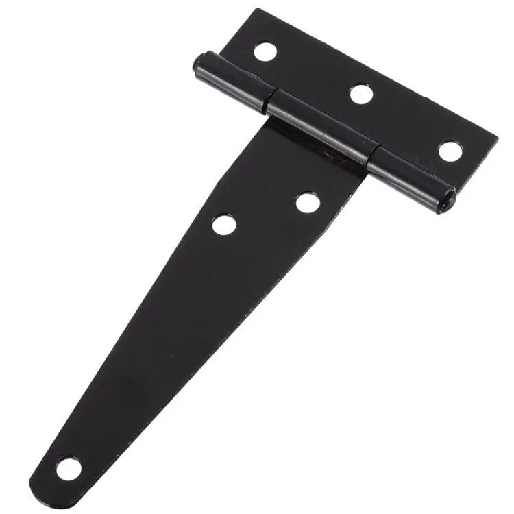 Fixed T-shaped iron hinge for wooden doors with straight arm design