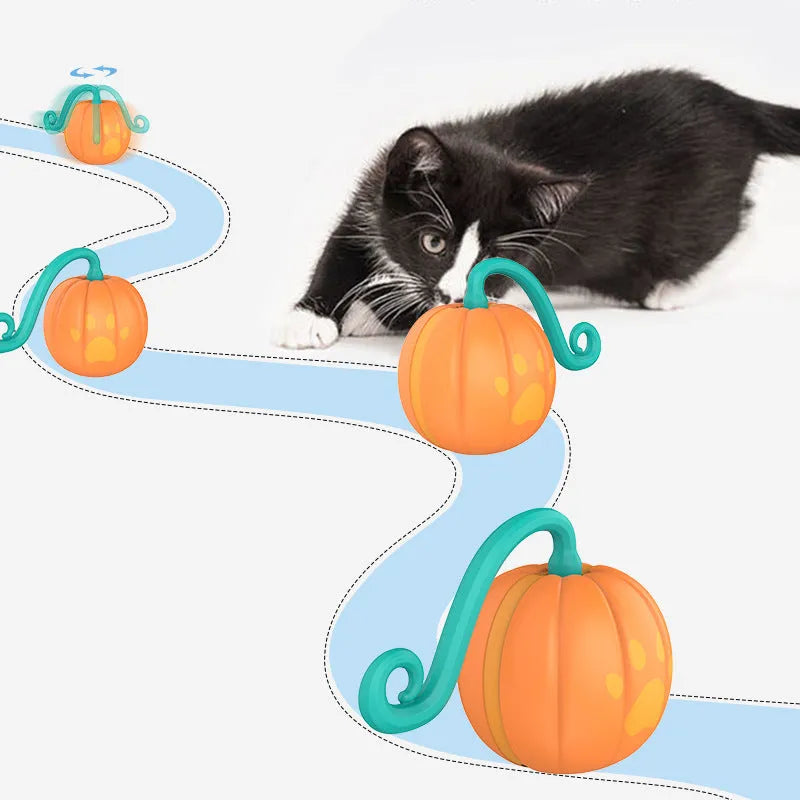Automatic luminous electric cat teaser ball in watermelon or pumpkin design pattern