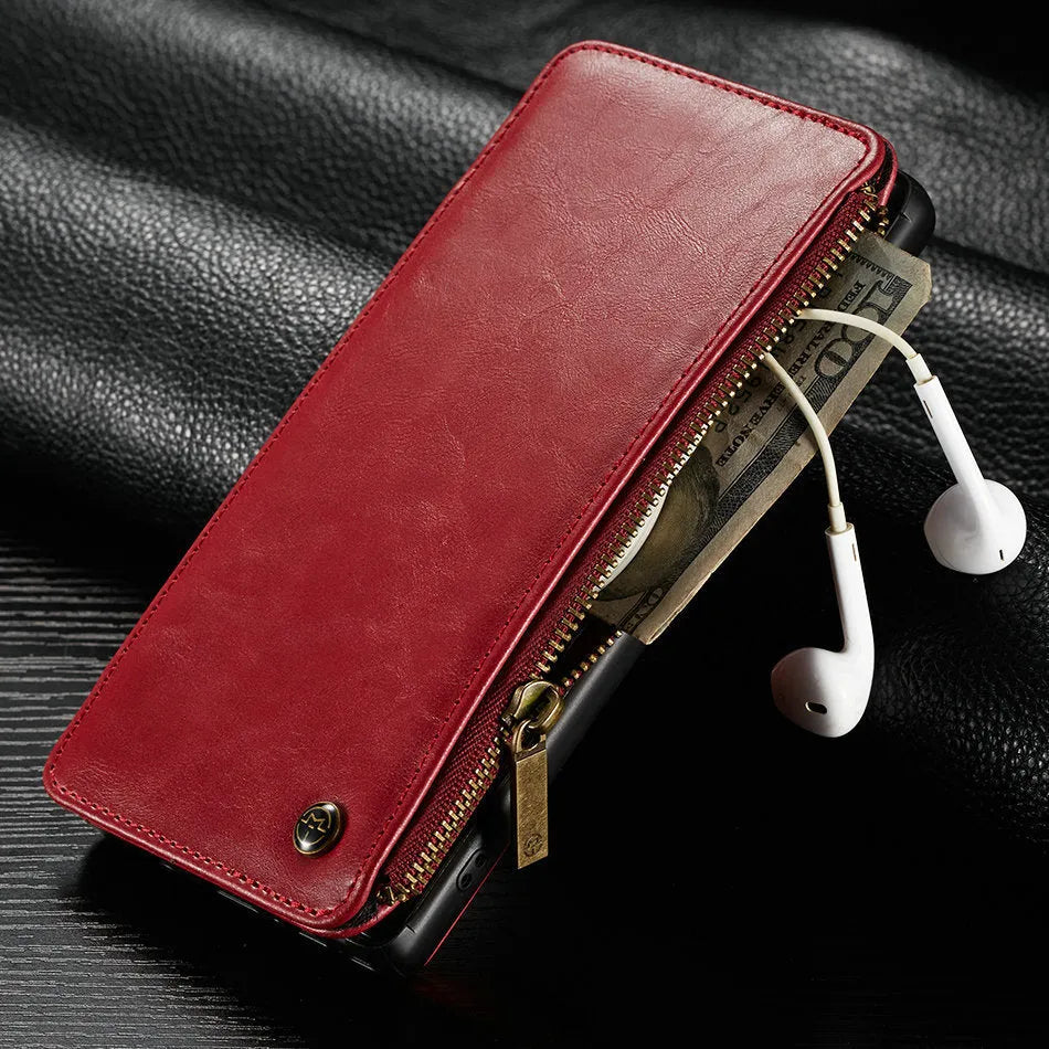 Leather flip phone case for Samsung Note 9 mobile in available colours showing PU leather construction