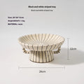 Black and white striped 15cm resin fruit plate for dessert display