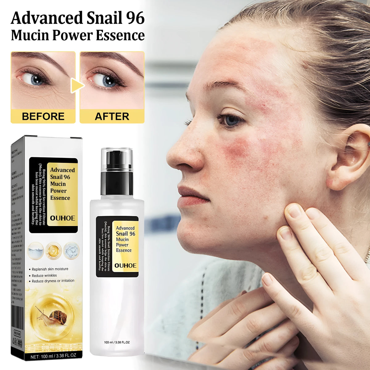 Snail Serum Collagen Facial Serum Original 100ml bottle with dropper