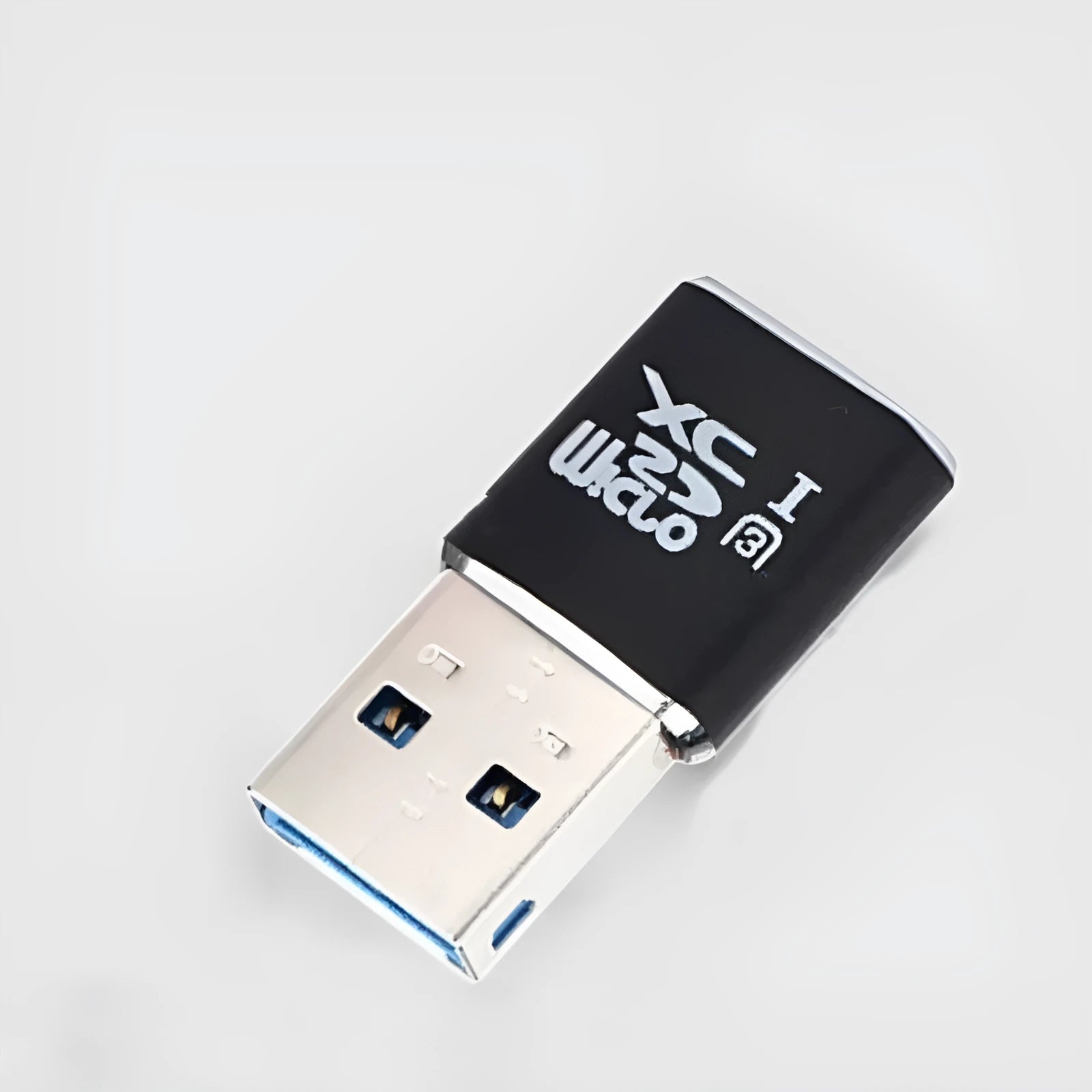 Black USB 3.0 micro SD card reader with ABS plastic shell for memory card transfers