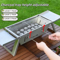 Small foldable portable charcoal grill for outdoor barbecues
