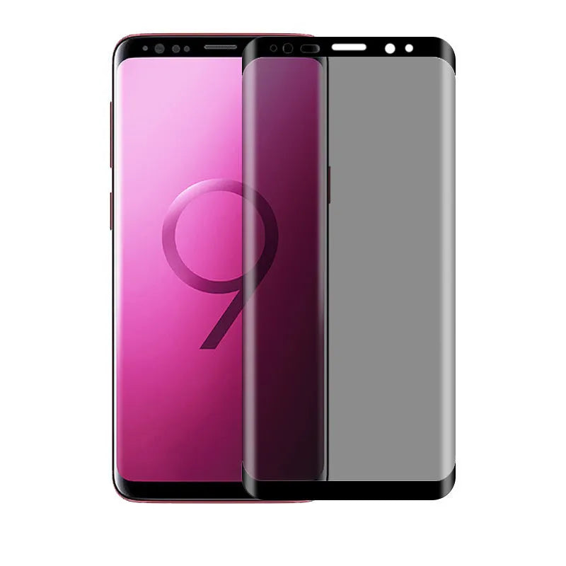 Samsung Galaxy phone tempered glass screen protector with full coverage and privacy filter option