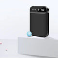 Mini power bank in black, blue, pink or white with multi-USB ports measuring 93x63x22mm