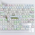 PBT key cap set with colourful cat and puppy anime artwork for mechanical keyboards
