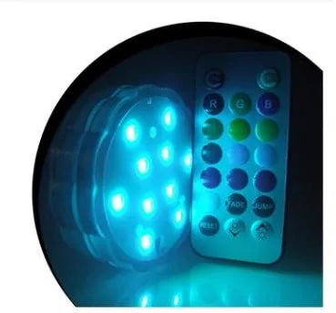 Underwater LED diving light with remote control, colourful, 10 lamp heads, 7cm x 2.2cm