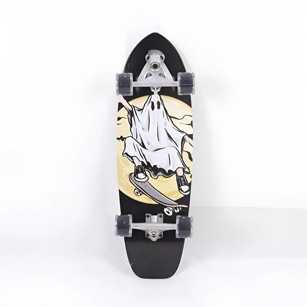 White 31-inch maple wood street scooter deck for urban transport