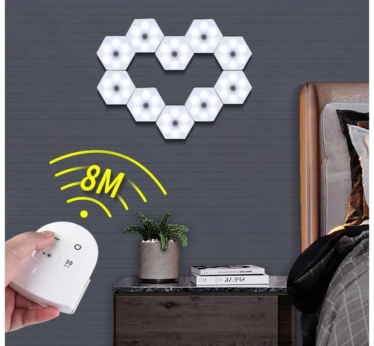 White wireless remote control pat light with touch button and compact rectangular design
