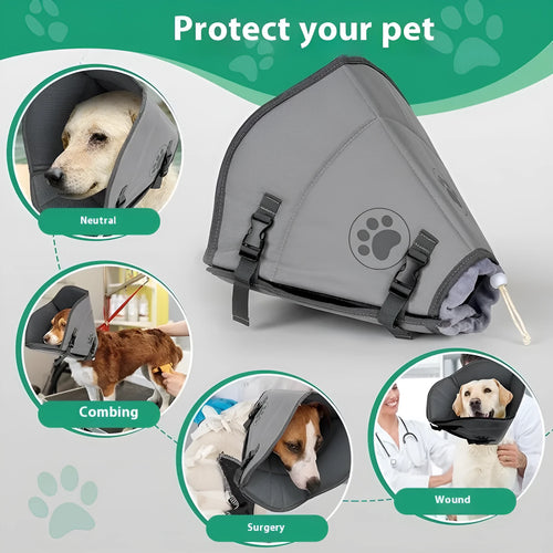 Adjustable polyester pet sterilization collar ring shown in a casual style, available in single or double layer.