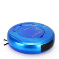 Blue robotic vacuum cleaner with 1800Pa suction for automated floor cleaning on flat surfaces