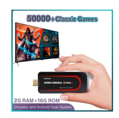 Super X retro video game console with HDMI port showing memory configuration options