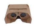Corrugated paper virtual reality glasses for smartphones with 3D viewing.
