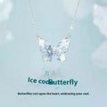 S925 sterling silver butterfly pendant necklace on an adjustable O-ring chain.