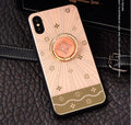 Luxury diamond with gold ring phone stand for iPhone models in rose gold and white colours