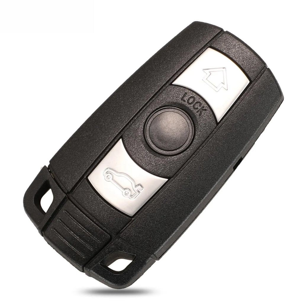 BMW semi-intelligent remote car key with three keys showing metal-plastic construction