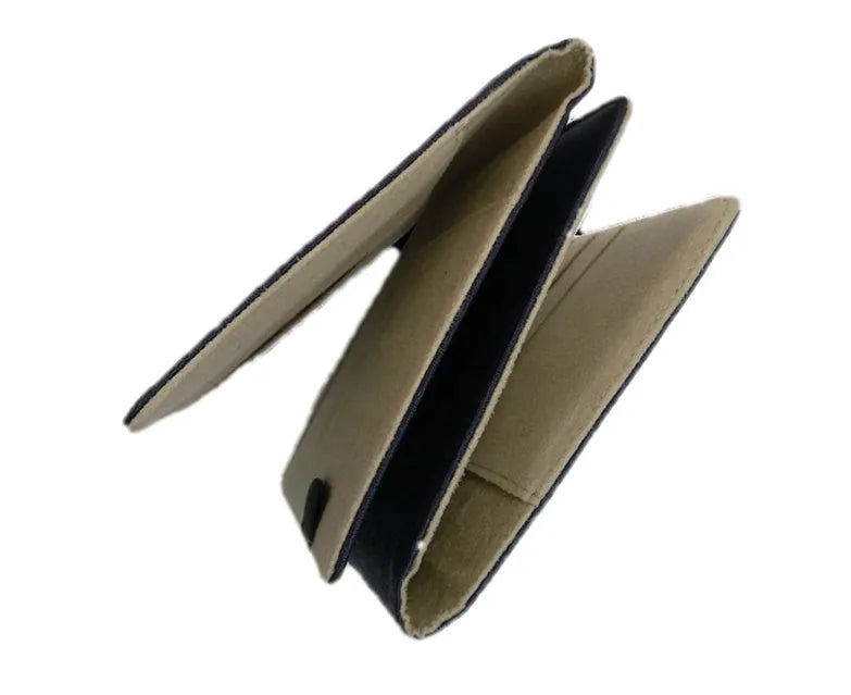 Blue imitation leather PU notebook shell measuring 18.5 by 15.5 centimetres with a PP storage bag.