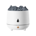 Volcano-shaped ultrasonic humidifier with USB cable on wooden surface