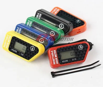 Black YSDS model waterproof LCD maintenance timer for vehicles and outdoor power equipment.