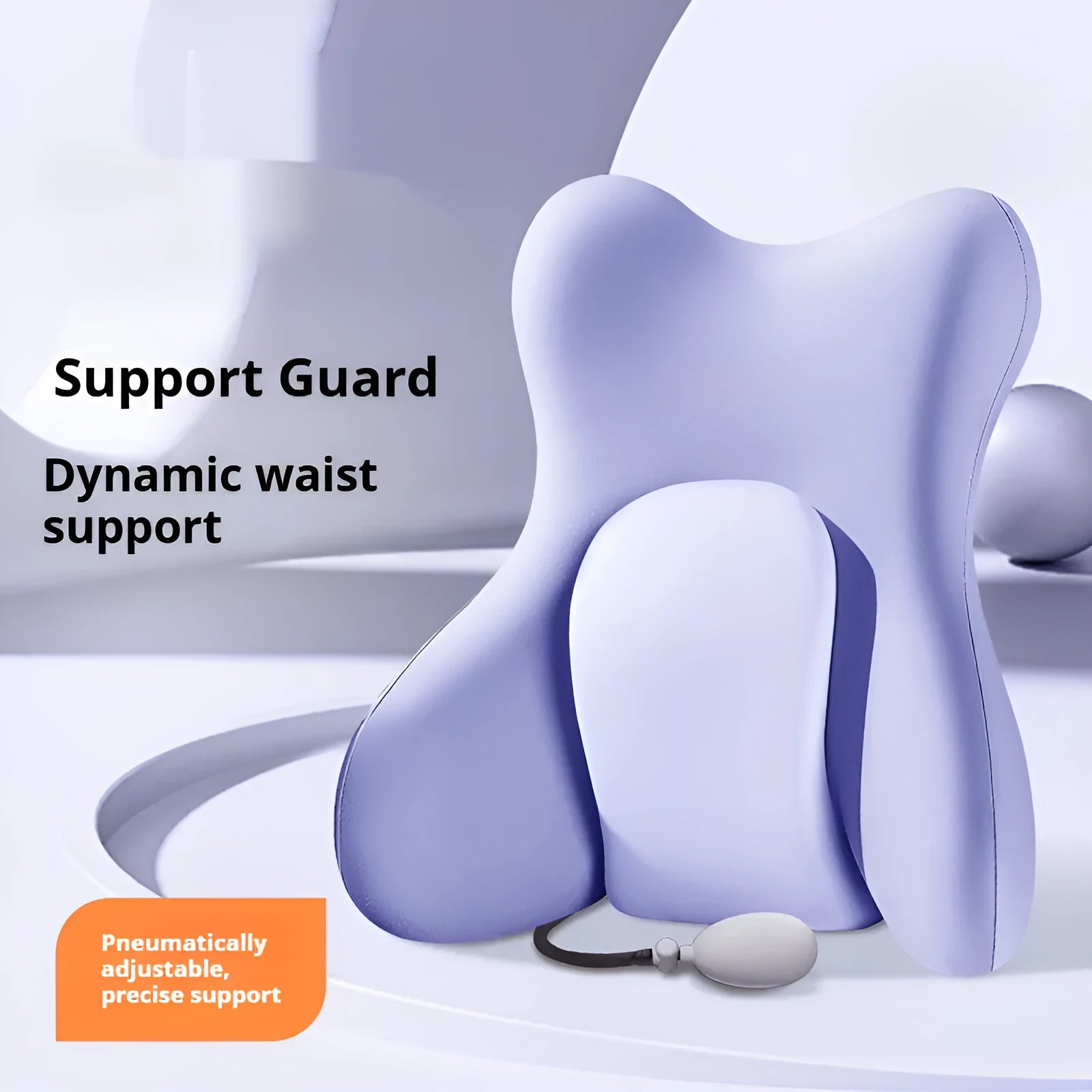 Memory foam ergonomic backrest waist pad with removable cover in brown colour option