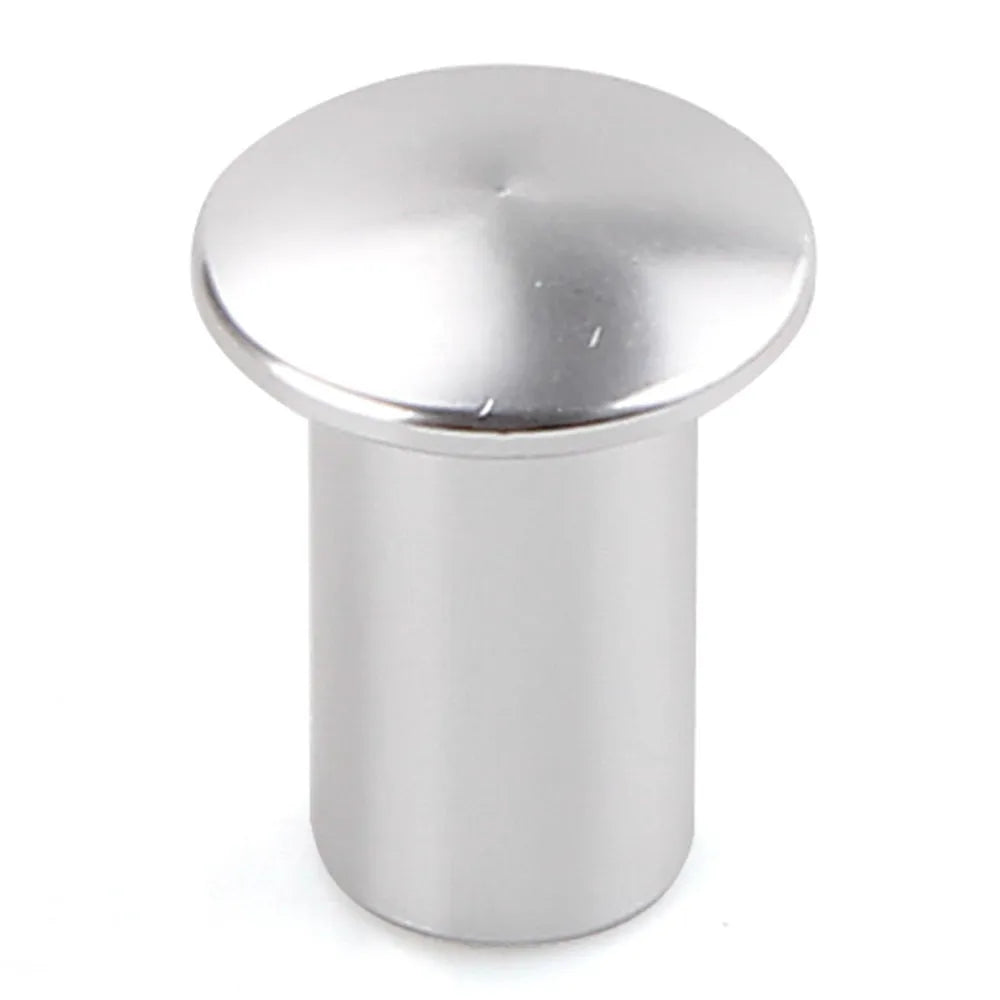 Aluminium alloy hydraulic handbrake release button cap in gold, silver, black, blue, and red colours.