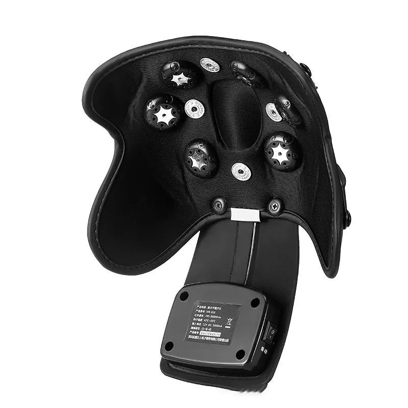 Knee and shoulder infrared heat massager with control unit, knee pads, and shoulder pads on a table