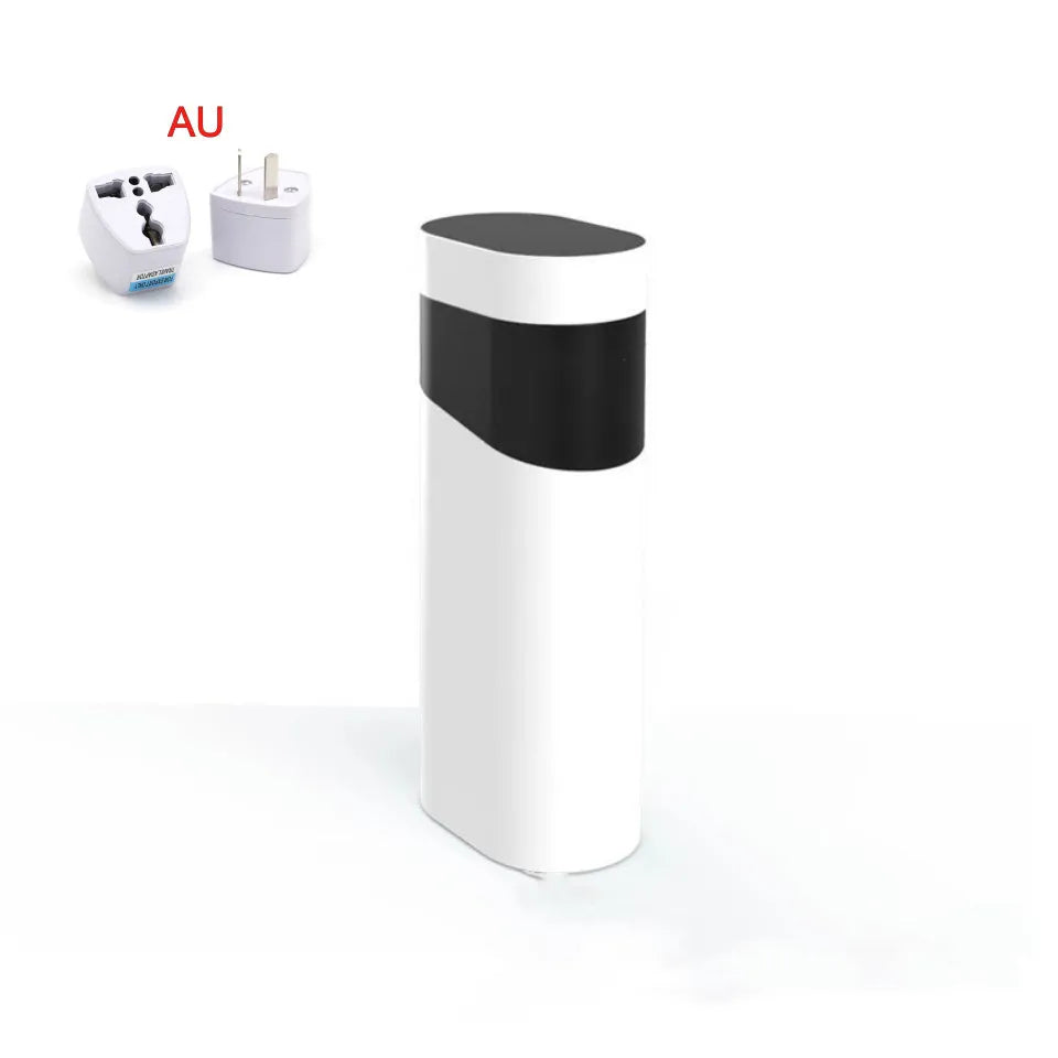 Black and green desktop instant water dispenser with adjustable temperature control and compact design.