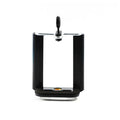 Black plastic U mobile phone clip hose bracket showing universal phone holder attached to cylindrical object