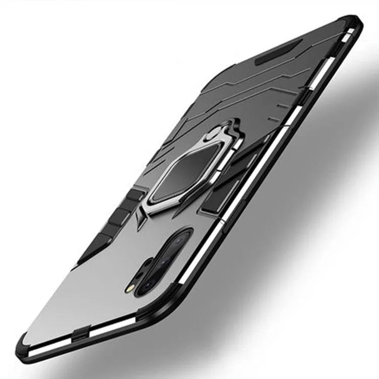 Samsung Galaxy magnetic phone case in black, blue, and red colours showing integrated metal plate