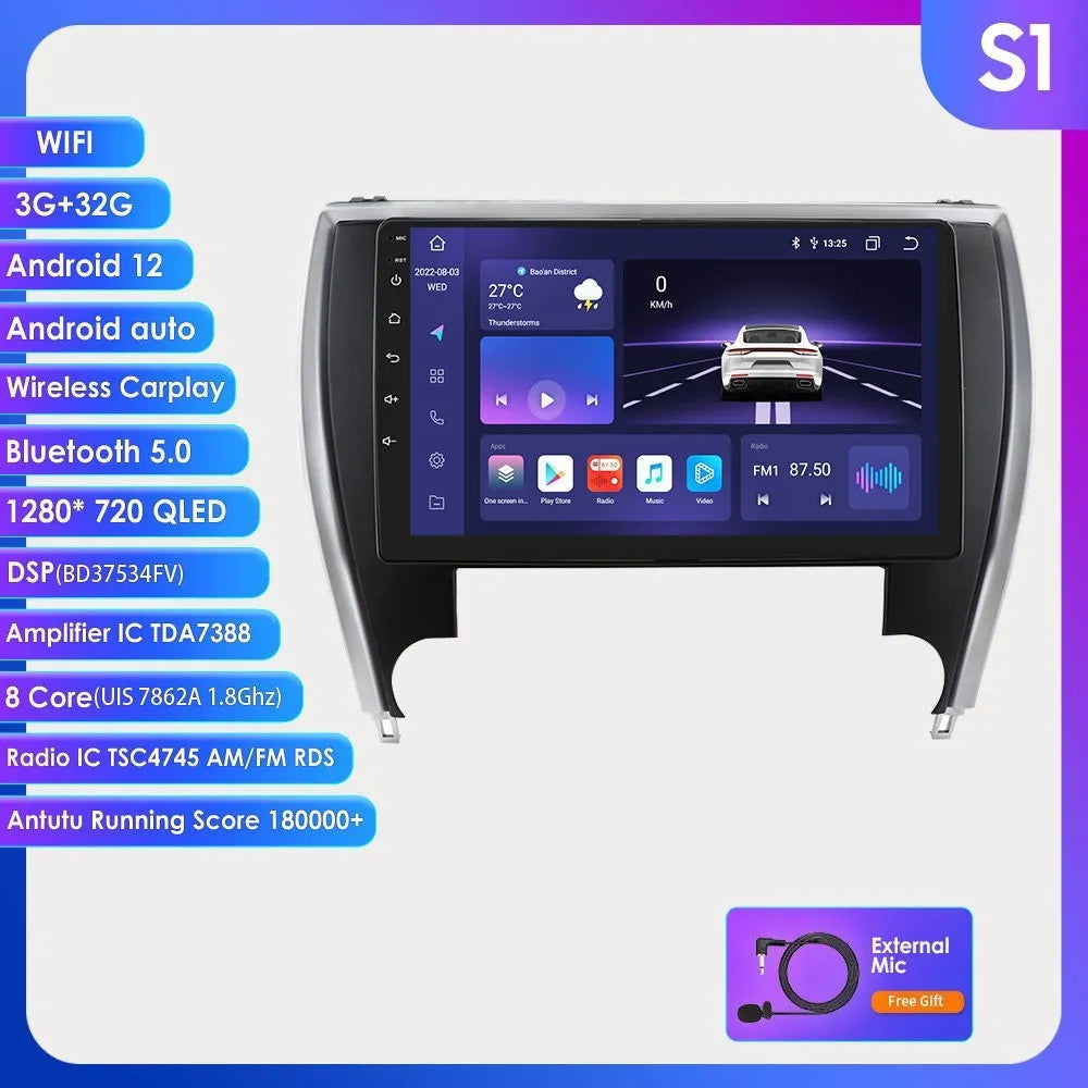 10-inch car navigator MP5 unit for 2015 Toyota Camry with metal ABS housing