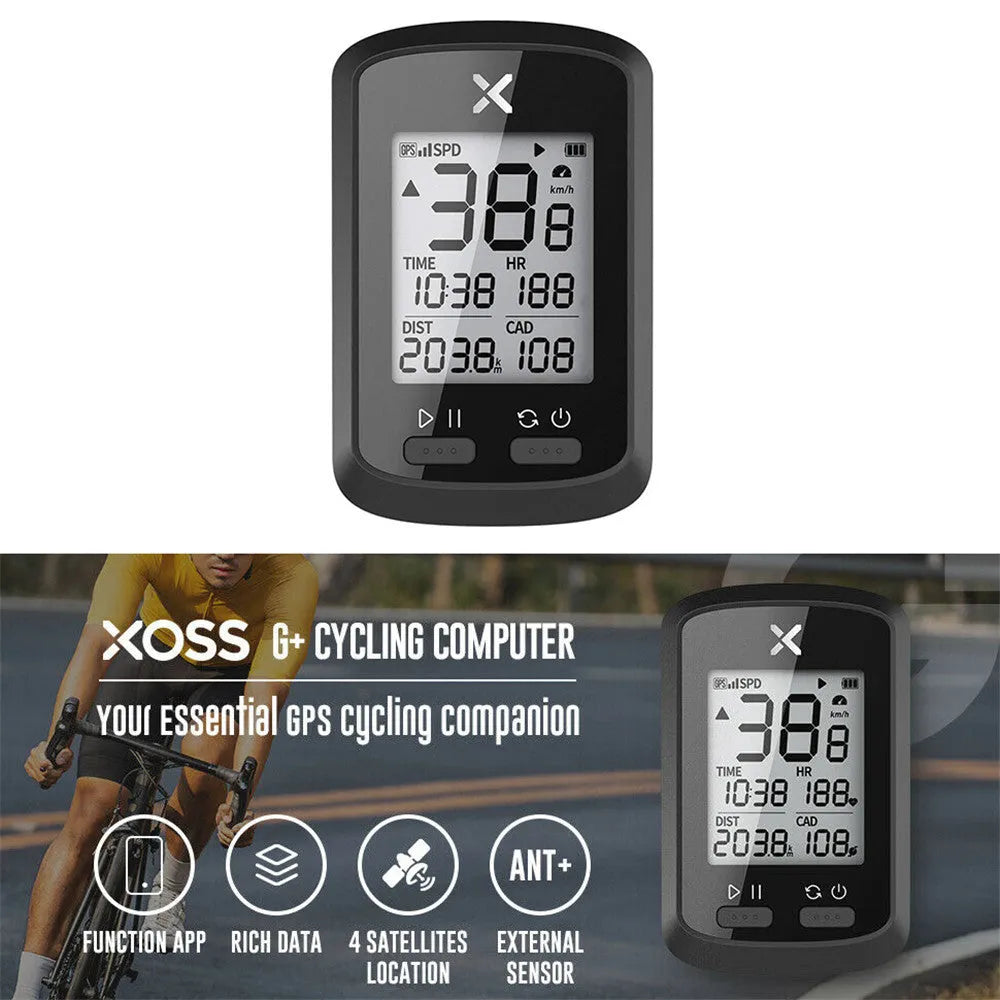 Black plastic waterproof bicycle stopwatch with digital display for sports timing