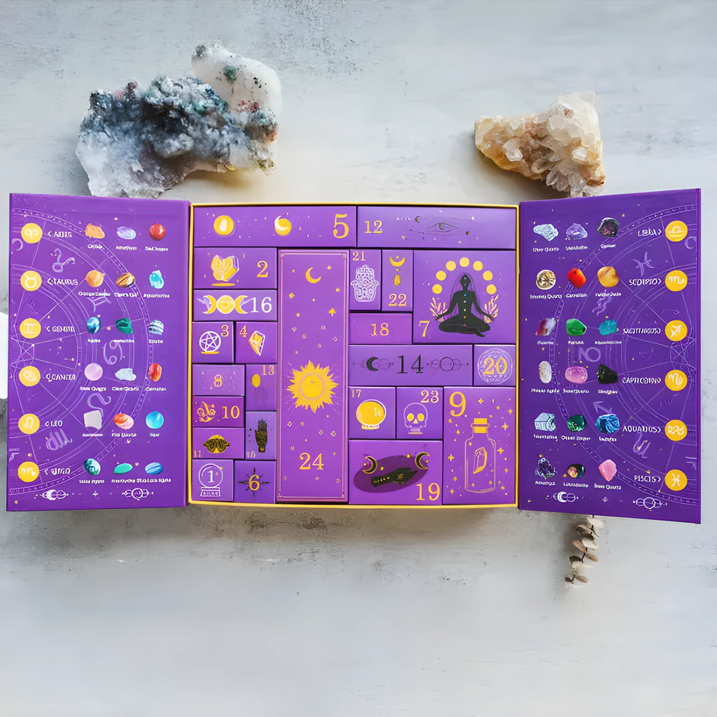 Paper Halloween countdown gift box measuring 33.5cm wide by 30.5cm tall.