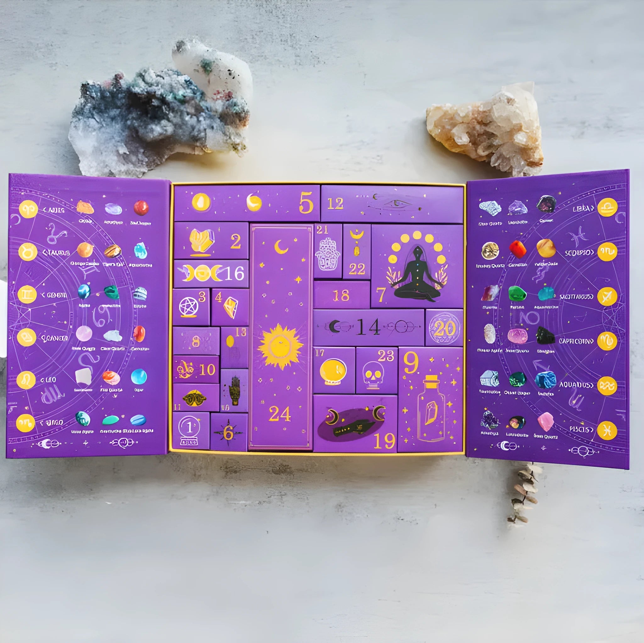 Paper Halloween countdown gift box measuring 33.5cm wide by 30.5cm tall.