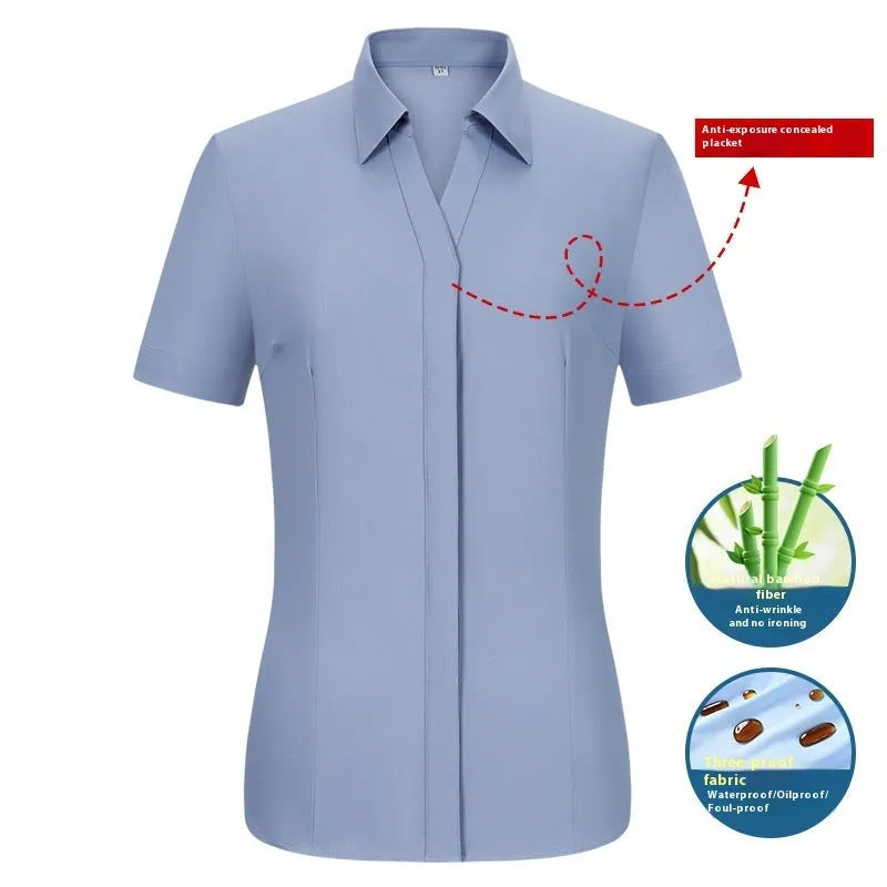 Mens bamboo fibre business shirt with waterproof and stain resistant properties in slim fit design