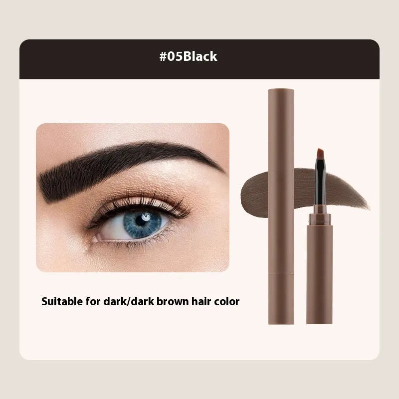 Double-headed eyebrow cream cosmetic in choice of five colours for brow shaping.