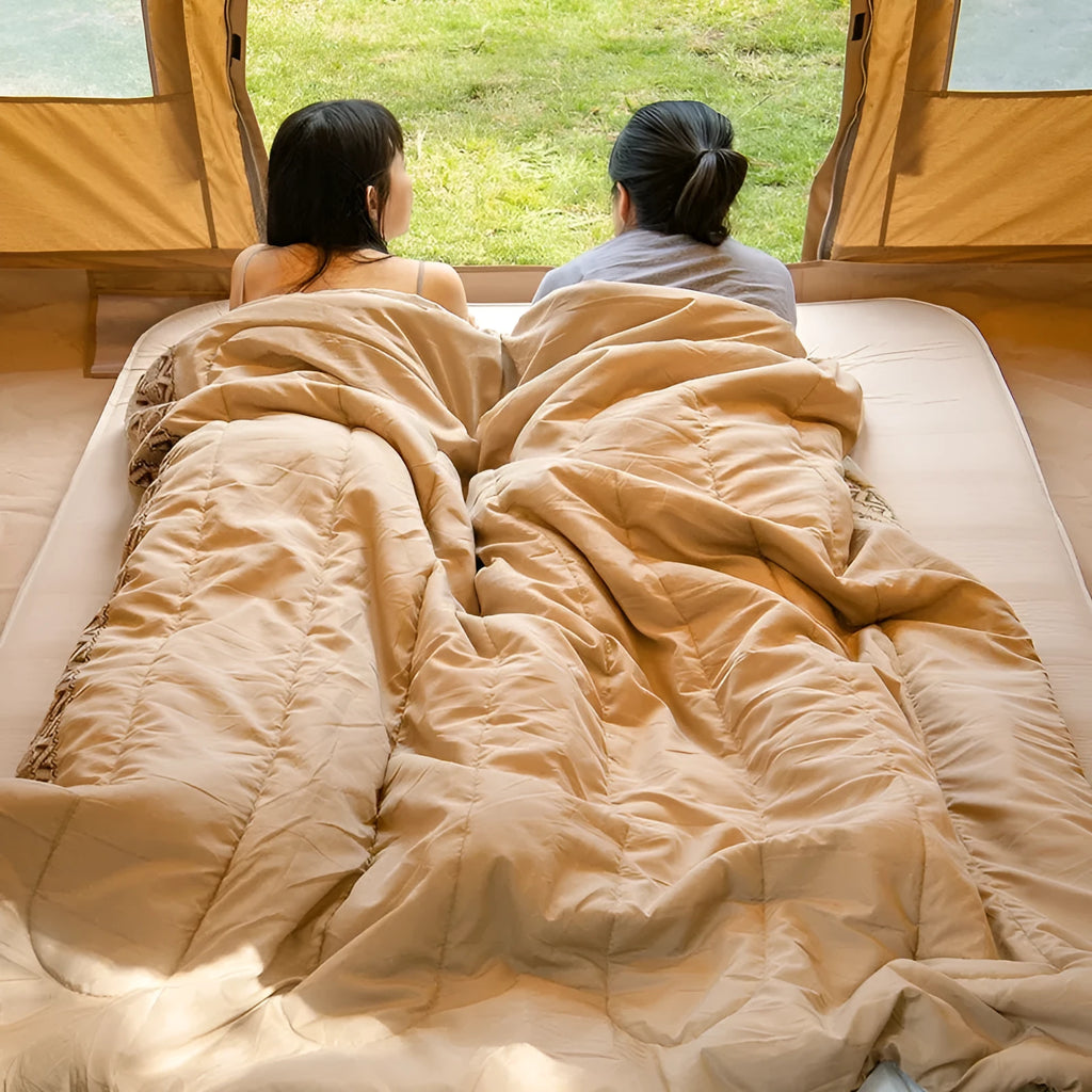 Four seasons portable camping sleeping bag for adults with storage bag